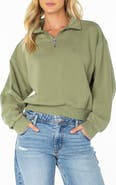 Roxy Half Moon Cotton Blend Quarter Zip Pullover