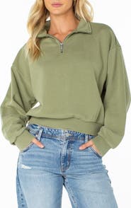 Roxy Half Moon Cotton Blend Quarter Zip Pullover