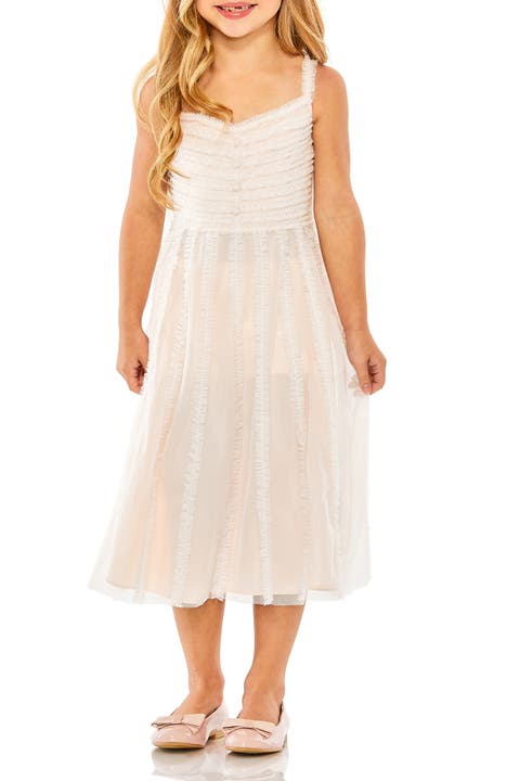 Girls Sleeveless Ruffle Tiered Mini Dress