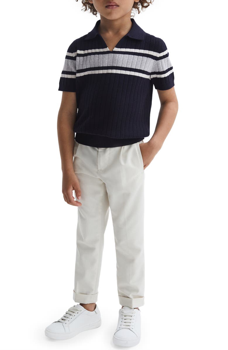 Reiss Kids' Billingsgate Jr. Rib Chest Stripe Polo, Alternate, color, 