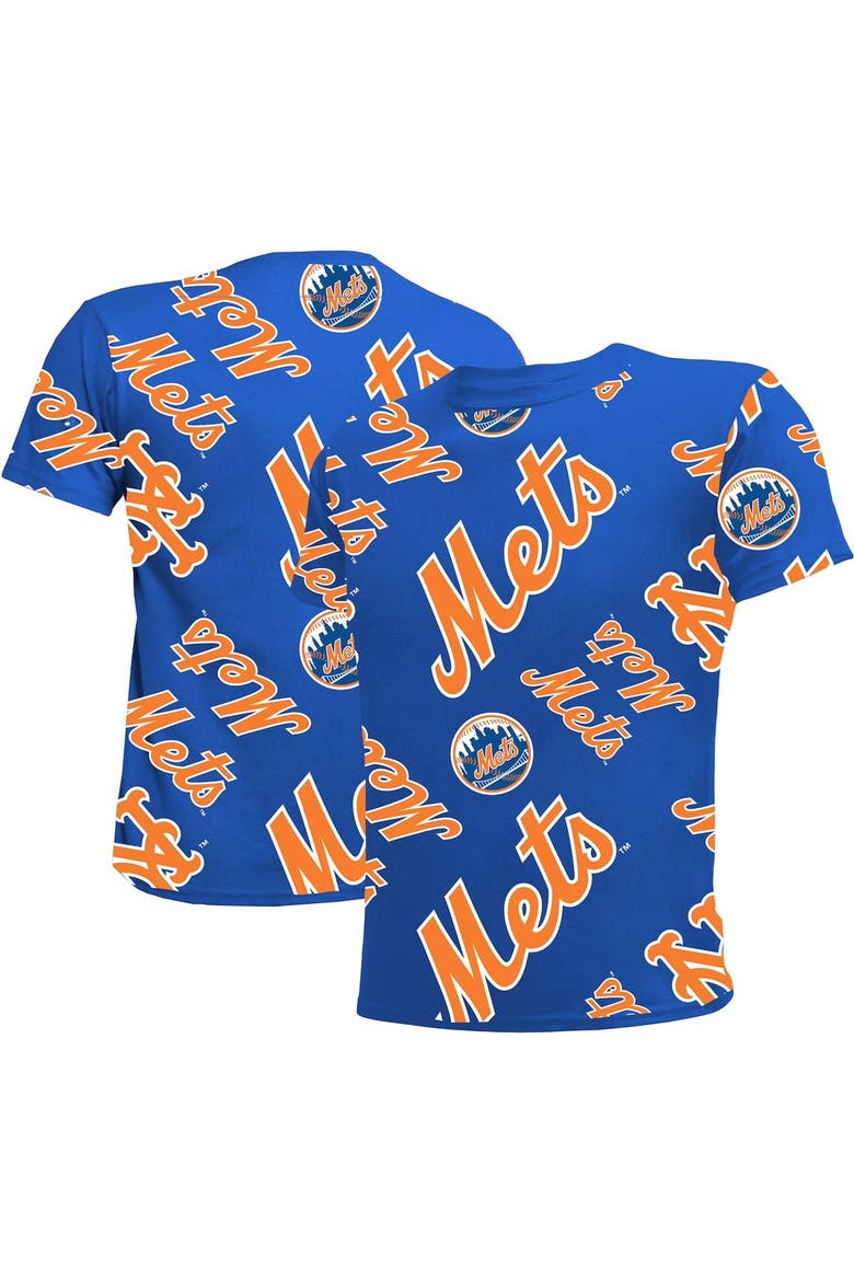 Youth Stitches Royal New York Mets Allover Team T-Shirt, Main, color, Royal