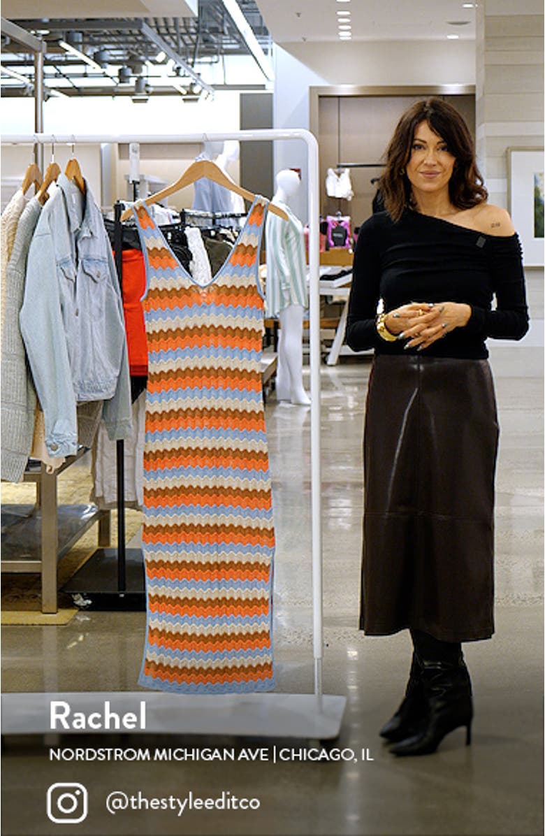 Santorini Sun Pointelle Stitch Sweater Midi Dress, sales video thumbnail