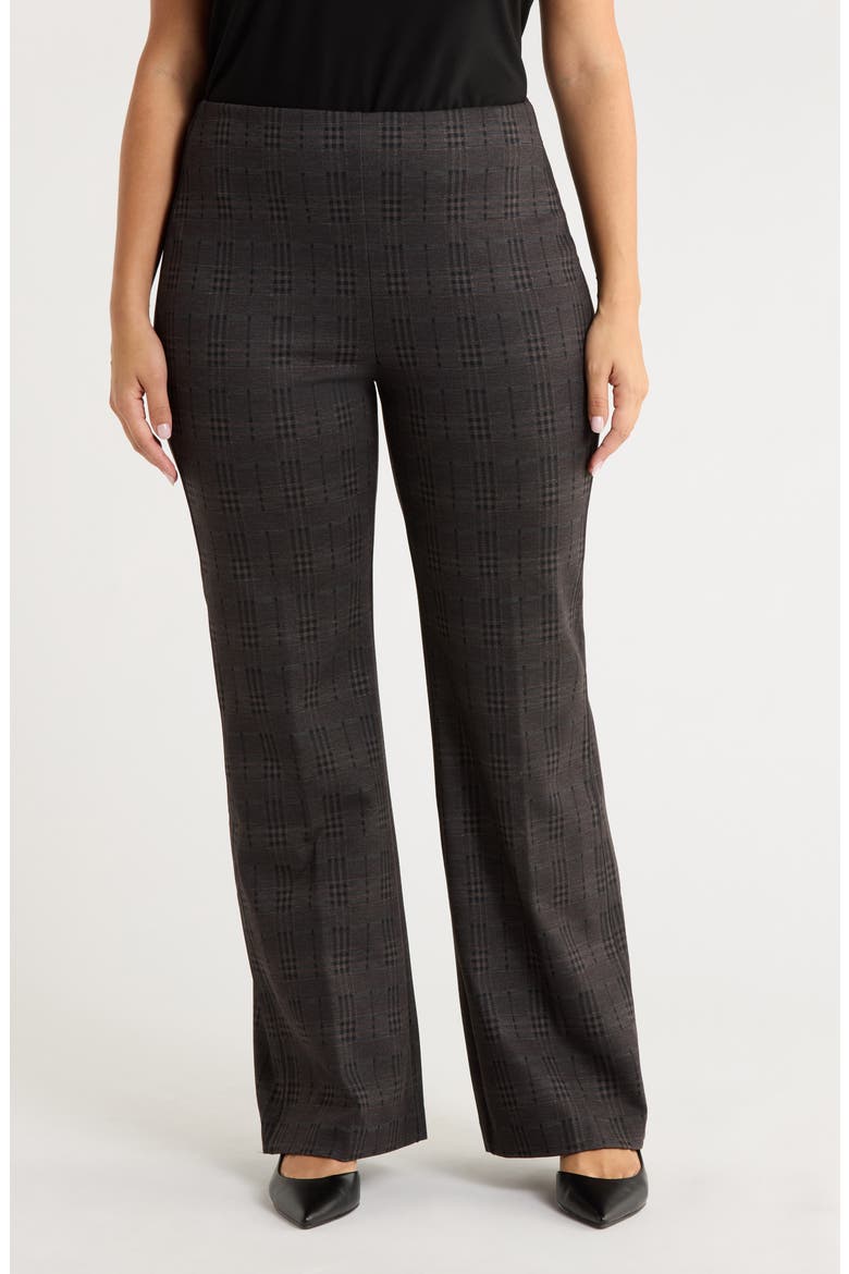 Plaid High Waist Ponte Knit Pants, Main, color, AM PLAID