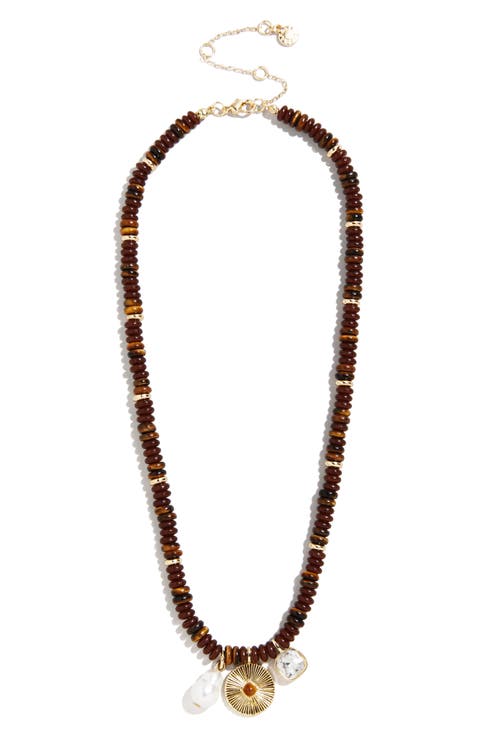 Malia Tiger's Eye Charm Necklace