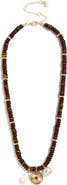 BaubleBar Malia Tiger's Eye Charm Necklace