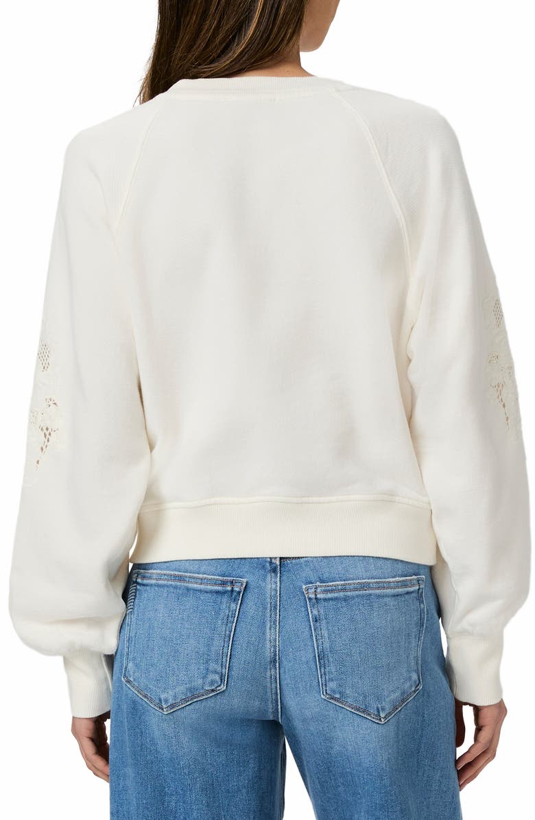 PAIGE Yolanthe Embroidered Detail Cotton Sweatshirt, Alternate, color, Ivory