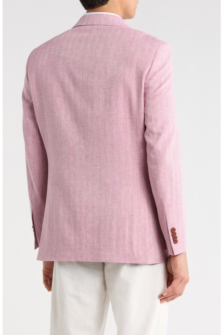 Brielle Herringbone Cotton & Linen Blend Sport Coat, Alternate, color, PINK