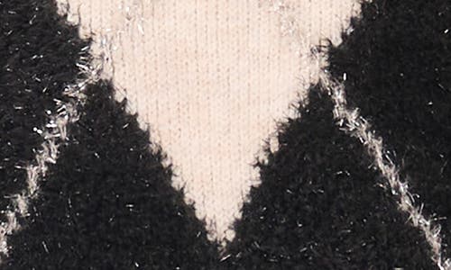 Vince Camuto Argyle Metallic Crewneck Sweater In Neutral