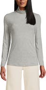 Lands' End Lightweight Jersey Skimming Long Sleeve Turtleneck