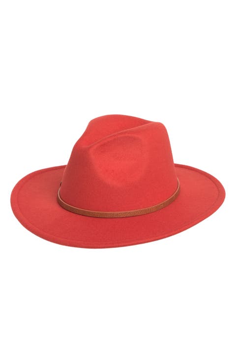 Felt & Vegan Leather Trim Fedora