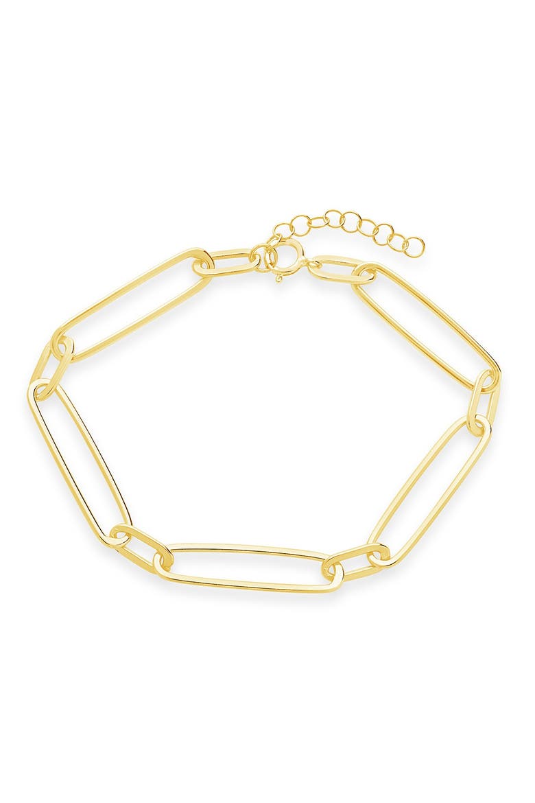 Sterling Silver Large Link Bracelet, Main, color, GOLD