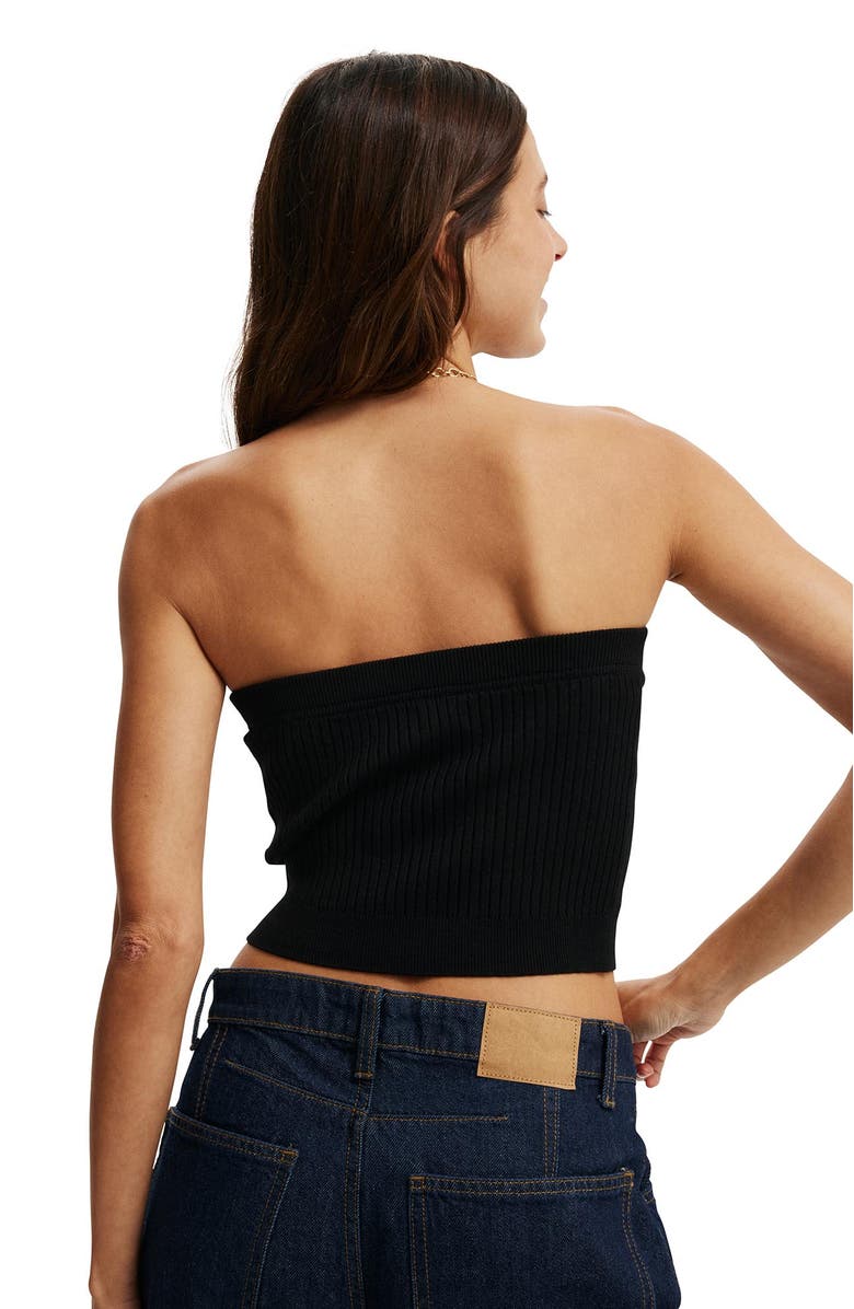 Cotton On Women's Baby Rib Button Bandeau, Alternate, color,