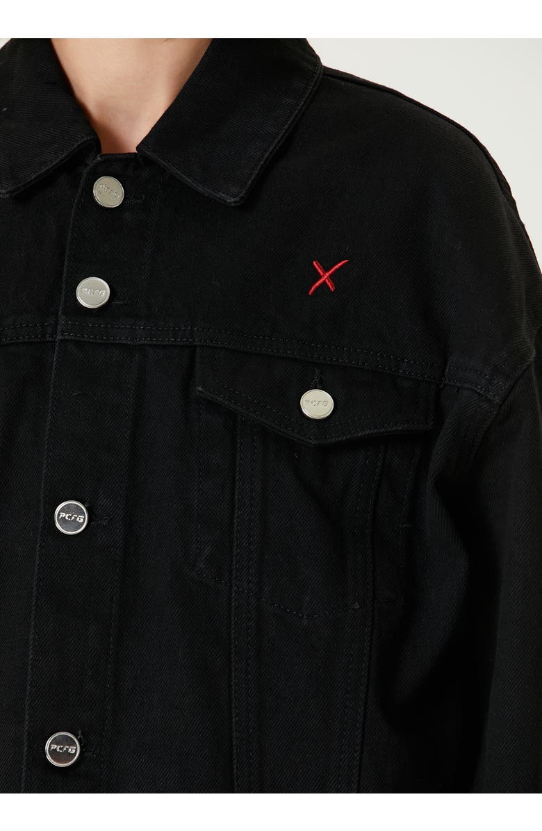 PCFG Logo Denim Jacket, Alternate, color, Black