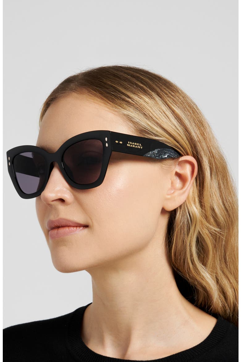 53mm Rectangular Sunglasses, Alternate, color, BLACK MARBLE GREY/ VIOLET