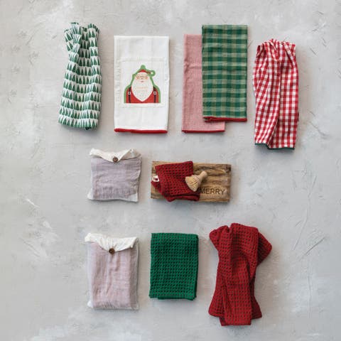 Woven Cotton Tea Towels, Set of 3