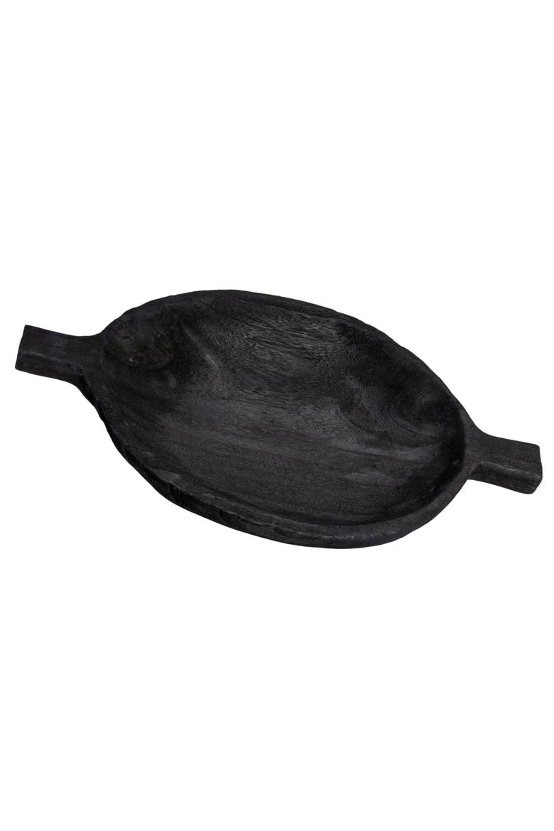 Paulownia Wood Decorative Tray, Black, Main, color, Black