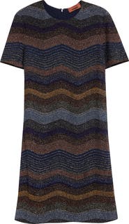 Missoni Metallic Zigzag Stripe Shift Dress