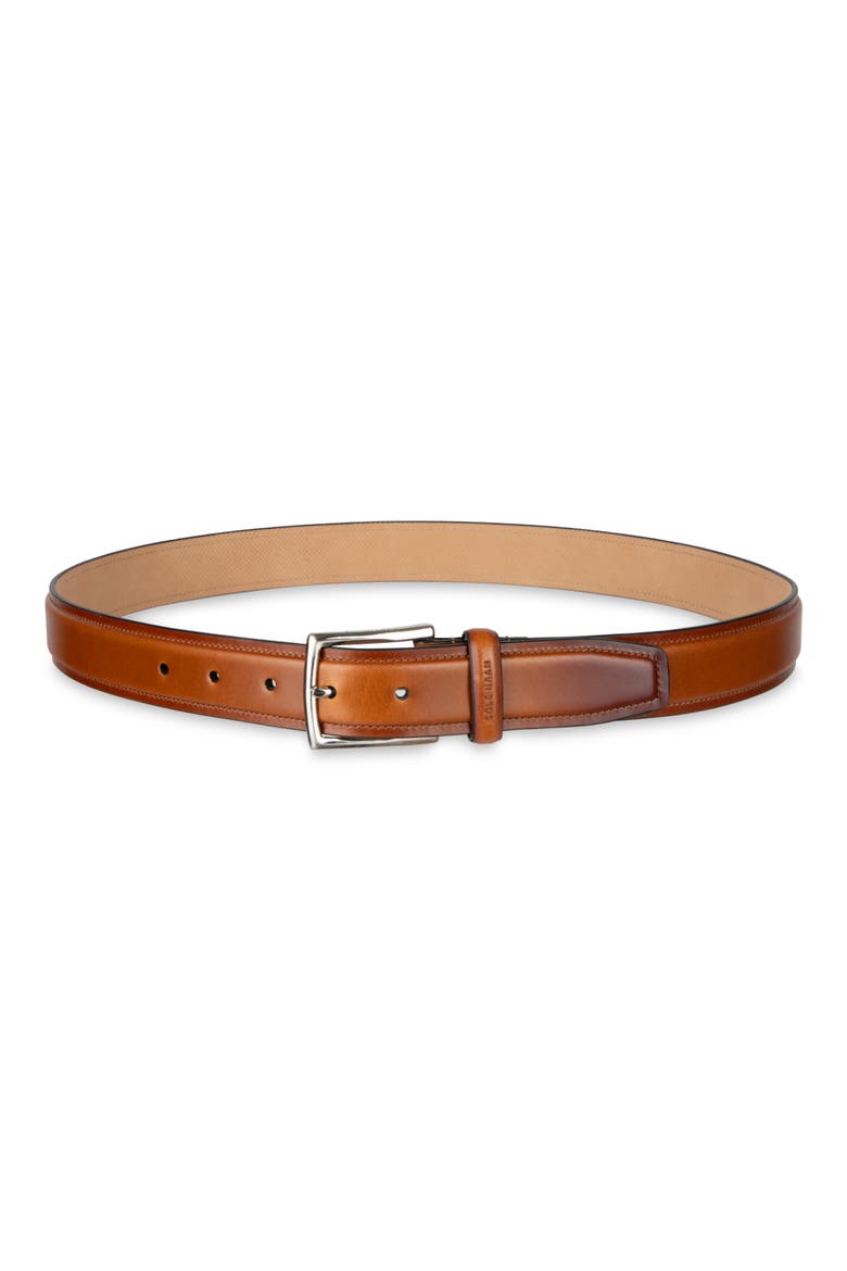 Burnished Edge Leather Belt, Main, color, BRITSH TAN