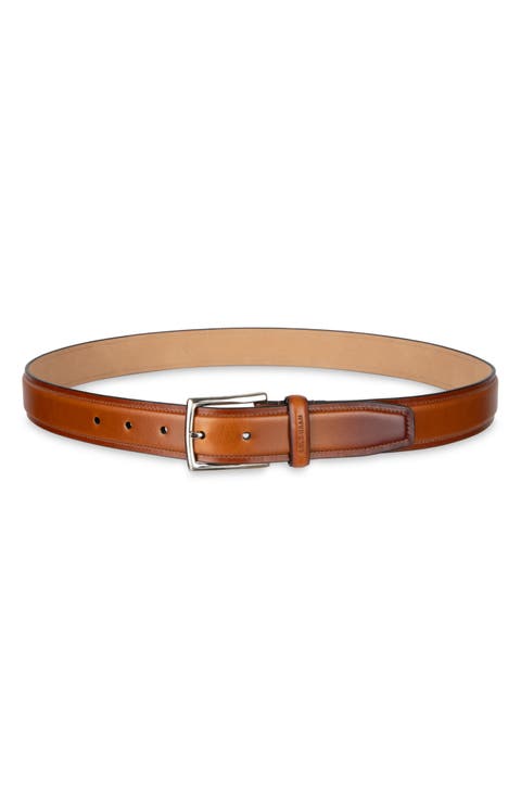 Burnished Edge Leather Belt