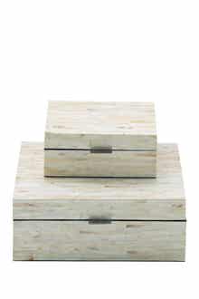 WILLOW ROW Mother of Pearl Inlay Box - Set of 2