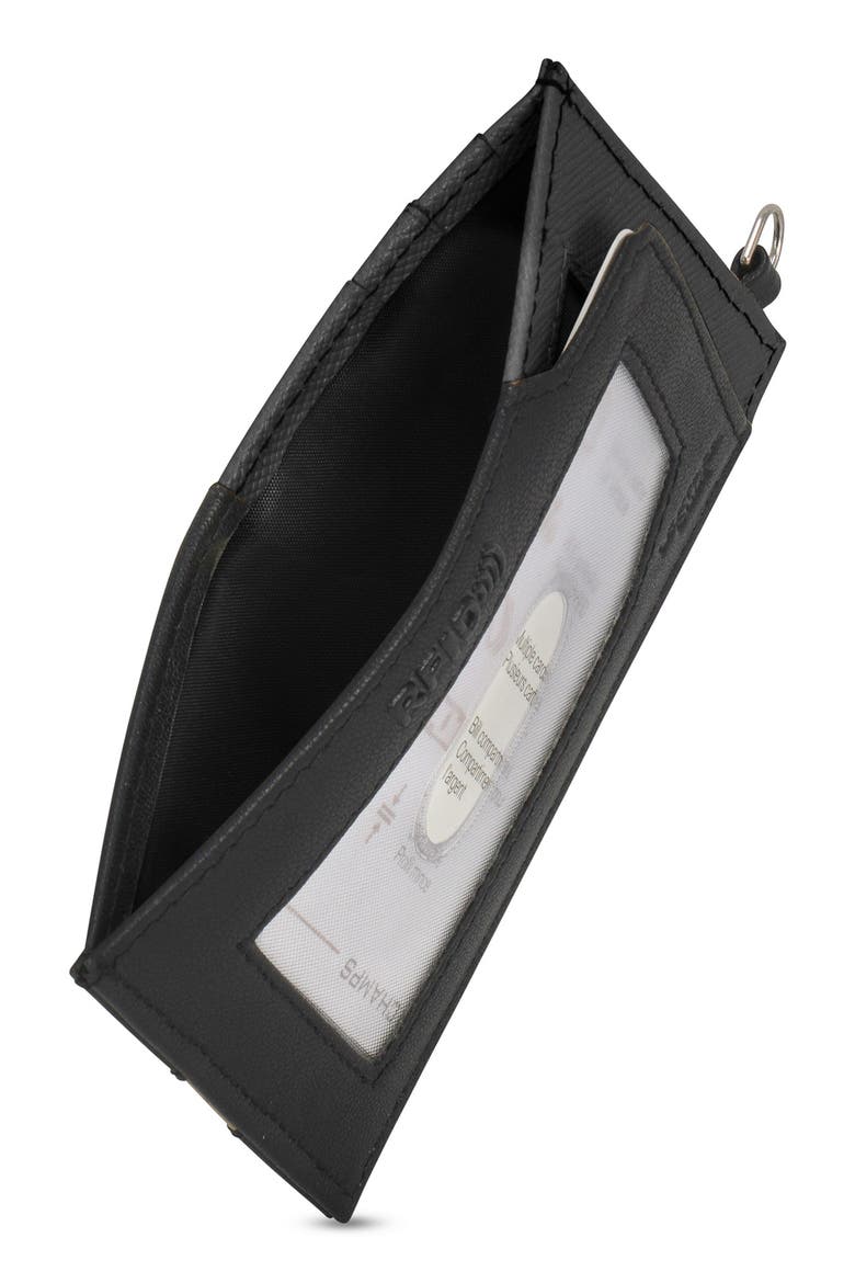 Iconic Leather Card Case, Alternate, color, BLACK/ BLACK