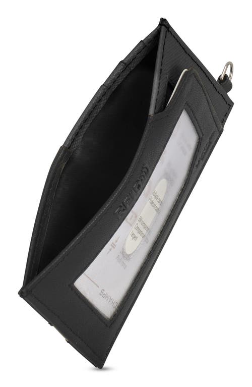 Shop Champs Iconic Leather Card Case In Black/black