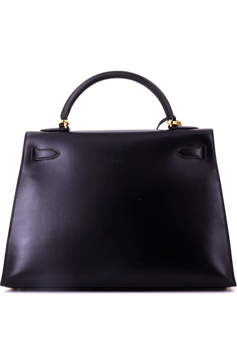 Pre-Owned Hermes Kelly Handbag Black Box Calf with Gold Hardware 32, Alternate, color, Noir