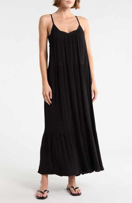 BOHO ME Tiered Gauze Cover-Up Midi Dress