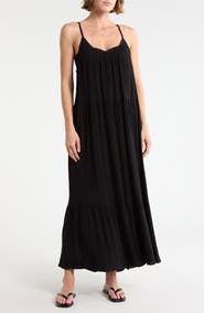 BOHO ME Tiered Gauze Cover-Up Midi Dress