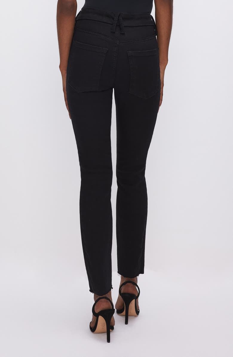 Good American Good Petite Raw Hem Mid Rise Skinny Jeans, Alternate, color, 