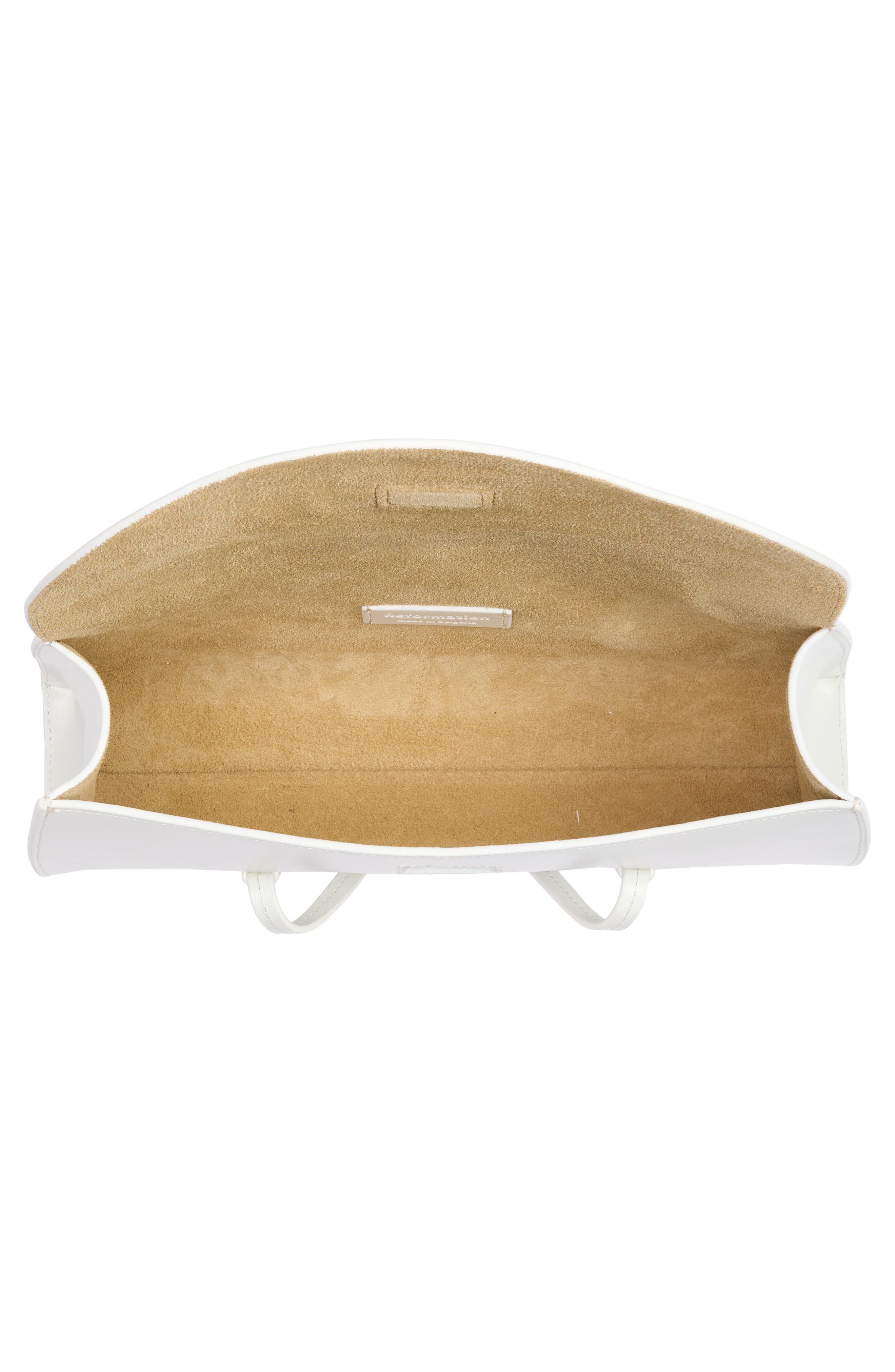 Reformation Elena Leather Shoulder Bag, Alternate, color, White Leather