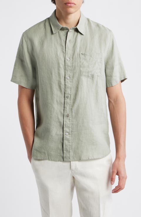 Classic Fit Short Sleeve Linen Shirt