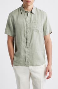 Vince Classic Fit Short Sleeve Linen Shirt
