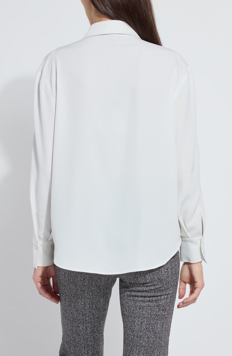 Lysse Natasha Lace Trim Button-Up Shirt, Alternate, color, Ice