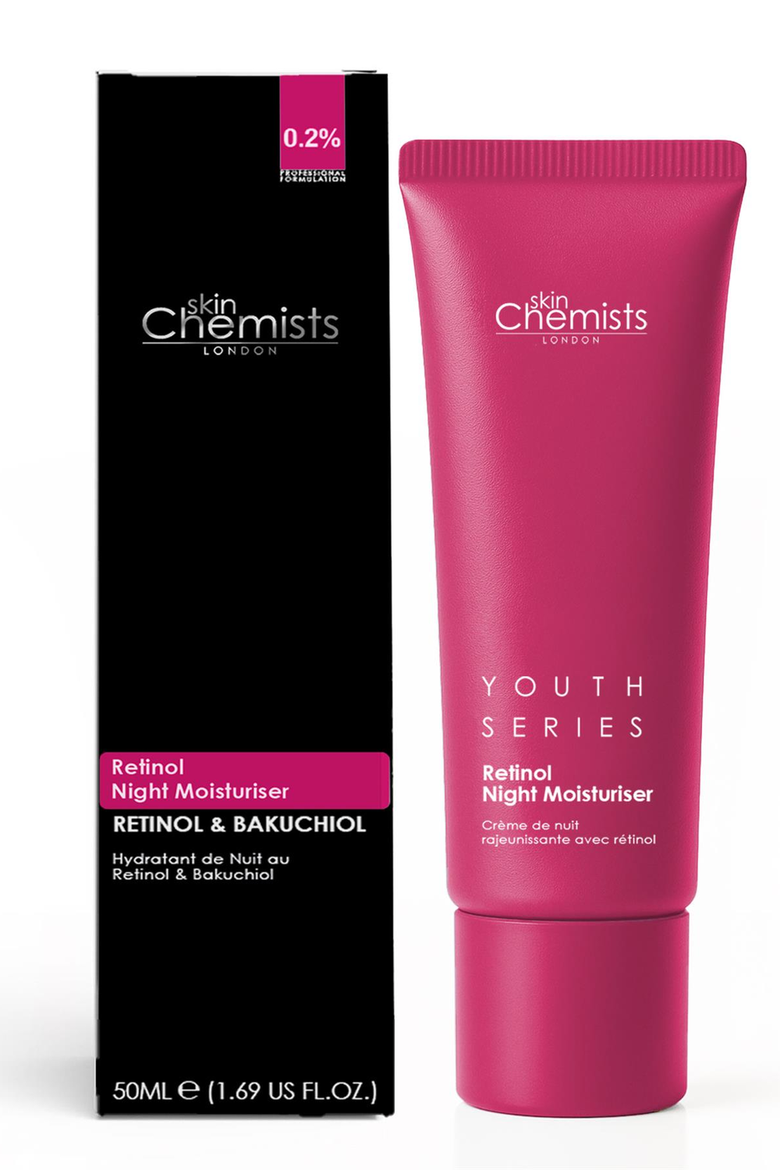 Retinol Bakuchiol Anti-Ageing Night Moisturiser 50ml for Fine Lines, Wrinkles, Firmness & Radiance, Main, color, White