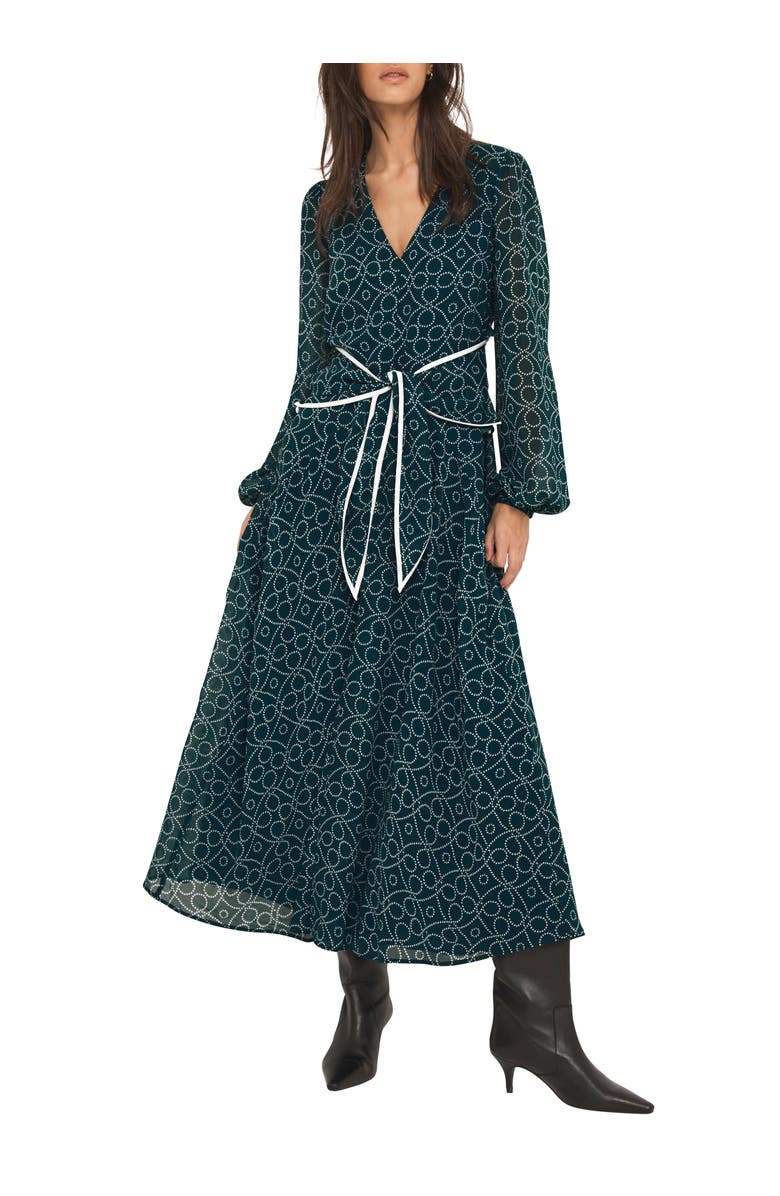 MINT VELVET Print Tie Maxi Dress, Main, color, Green