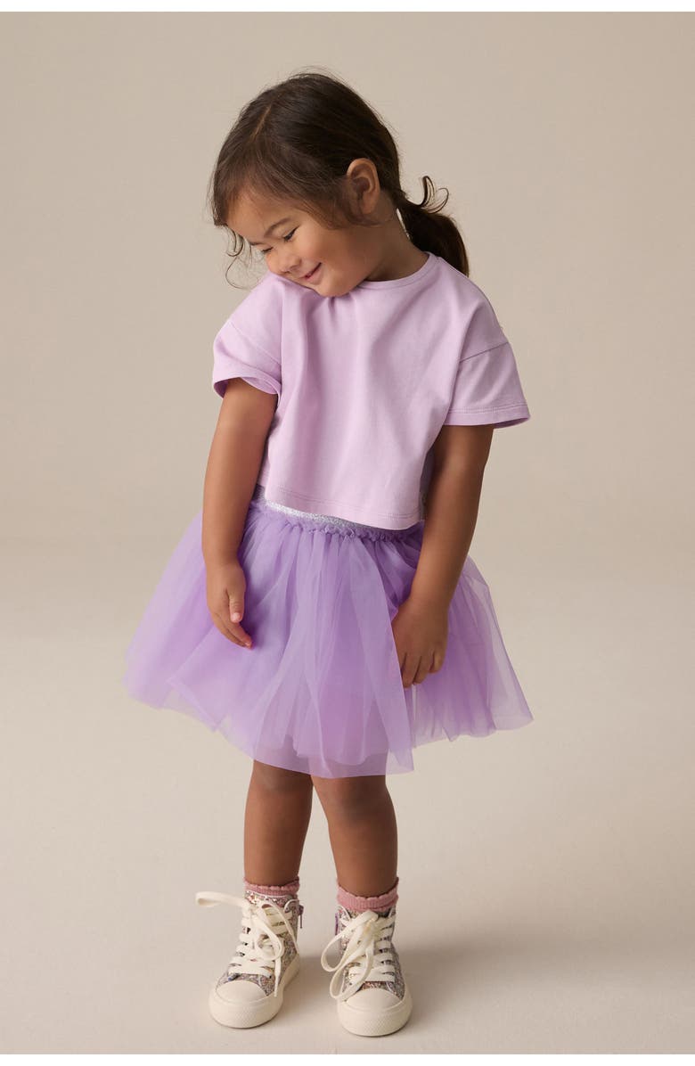 NEXT Kids' T-Shirt & Tutu Skirt Set, Alternate, color, Purple