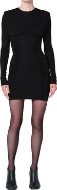 AGOLDE Abbi Ruched Long Sleeve Minidress
