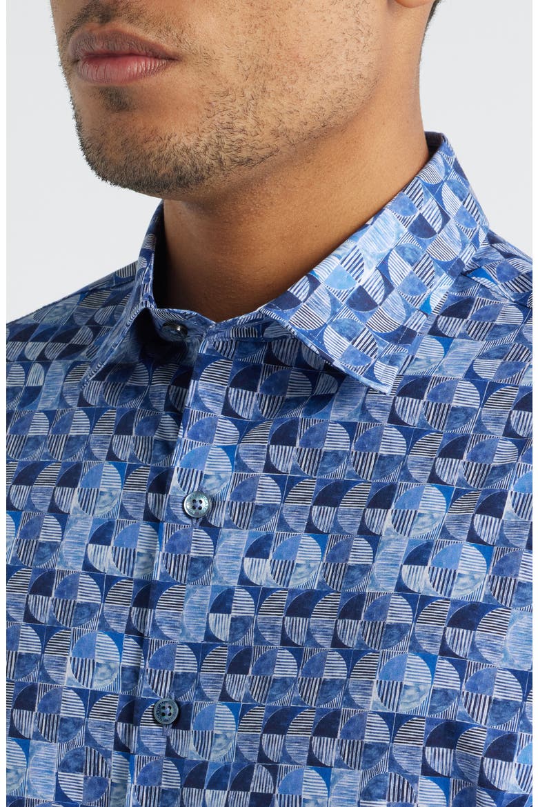 Julian Shaped Fit Button-Up Shirt, Alternate, color, SAPPHIRE