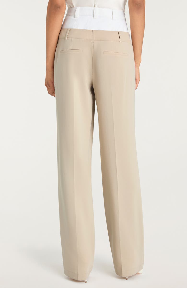 Cinq à Sept Dionne Mixed Media Pants, Alternate, color, Khaki/ White