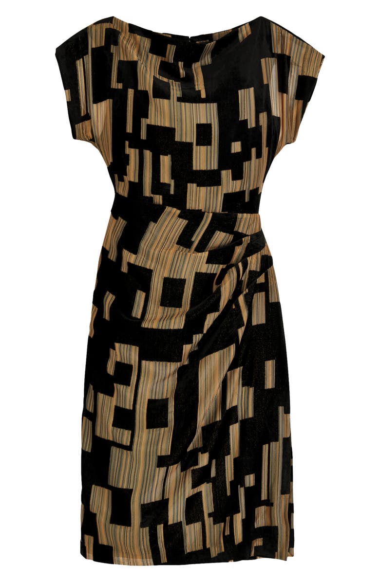Donna Karan New York Metallic Geo Print Dress, Alternate, color, Black/ Gold Multi