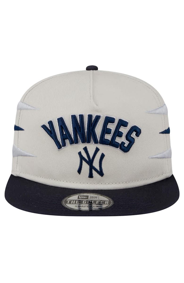 New Era Men's New Era Cream New York Yankees Iron Golfer Snapback Hat, Alternate, color, Cream