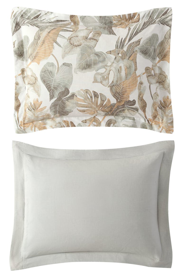 Raw Coast Cotton Duvet Set, Alternate, color, GREEN/ GOLD