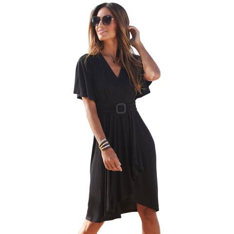 Women's Belted Asymmetrical Dress