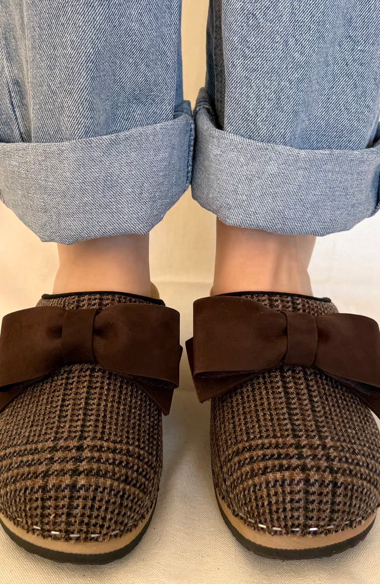 KUNSTEN Embla Bow Clog, Alternate, color, Harris Tweed