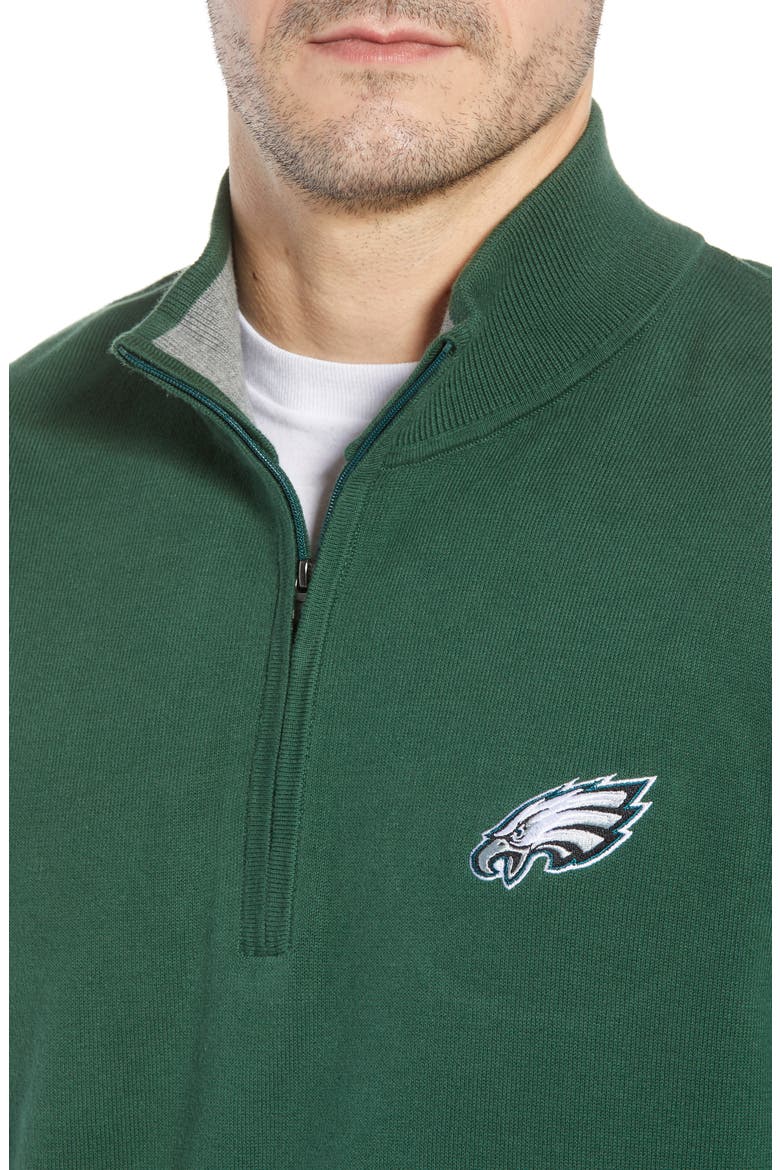 Philadelphia Eagles - Lakemont Regular Fit Quarter Zip Sweater, Alternate, color, HUNTER GREEN