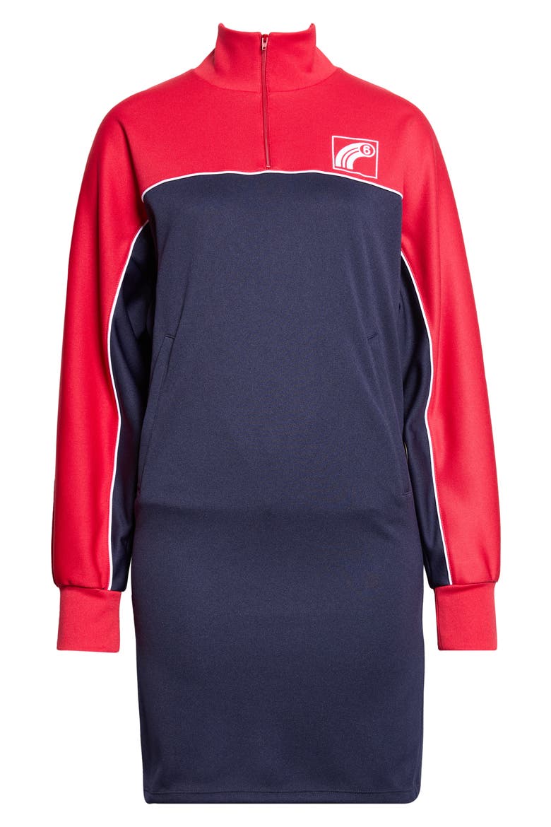 Half Zip Minidress, Main, color, RED/ NAVY