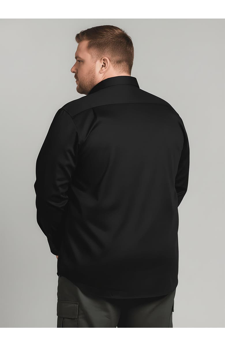 Regent Row Men’s Big and Tall Commuter Shirt, Long Sleeve Button Down, Tailored Fit, Spread Collar, Performance Fabric, Stylish & Casual Breathable Shirt, Alternate, color, Black