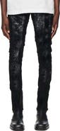 PURPLE BRAND Silver Screen Foil Skinny Jeans