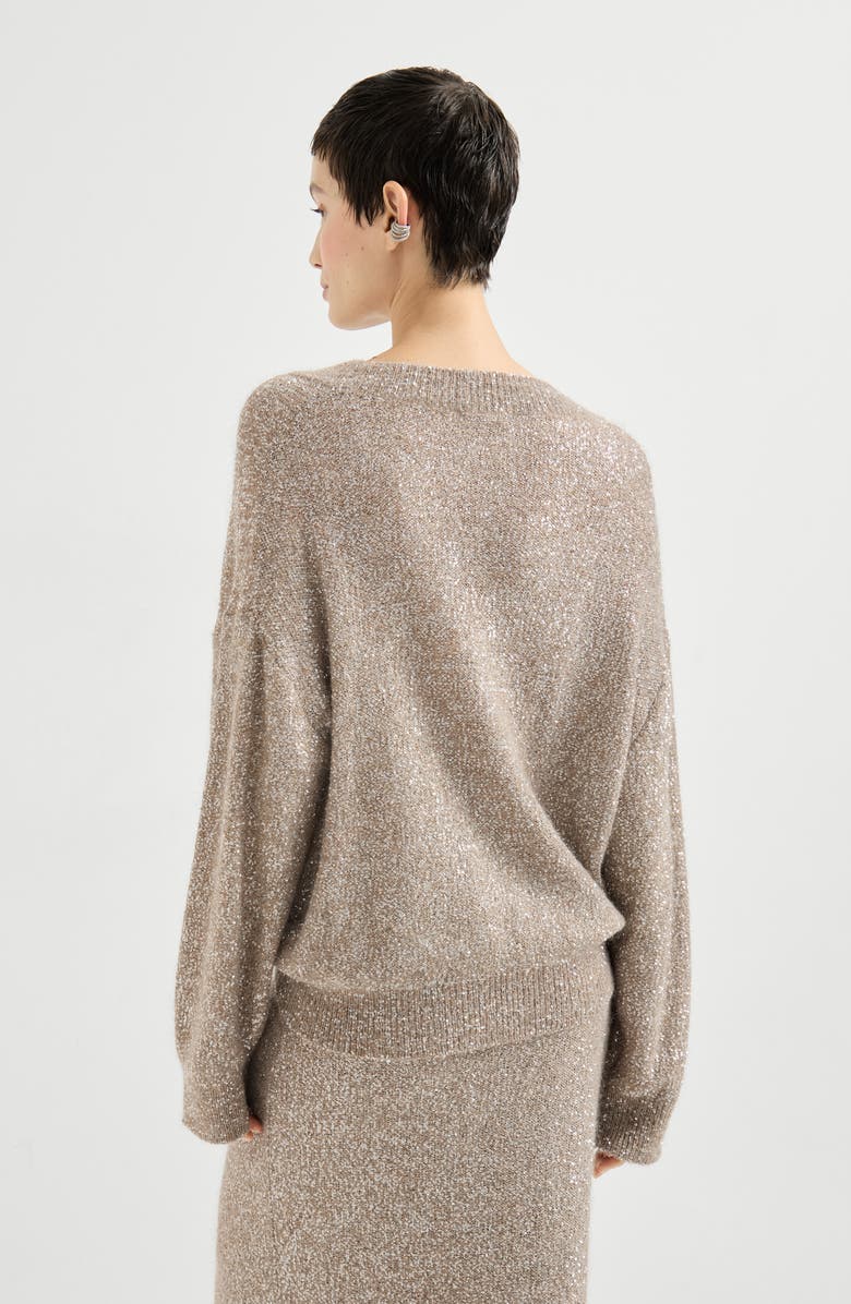 Brunello Cucinelli Dazzling texture sweater, Alternate, color, Light Brown